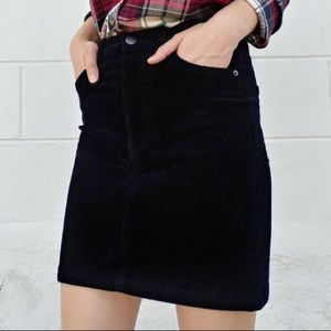 Monki navy cord skirt